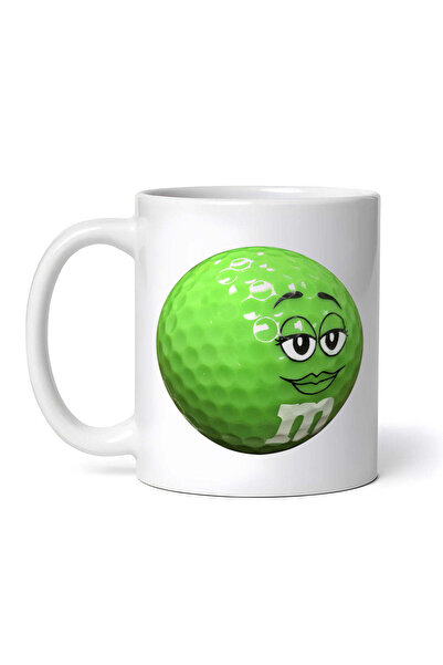 OEM Cană albă personalizată, Meme M&M's Golf Balls Confused Girl, Inovatix®. ...
