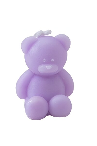 Flippy Lumanare Parfumata, Flippy, Model Ursulet, Mov, Aroma de Lavanda, 5.5x3.6x4 cm