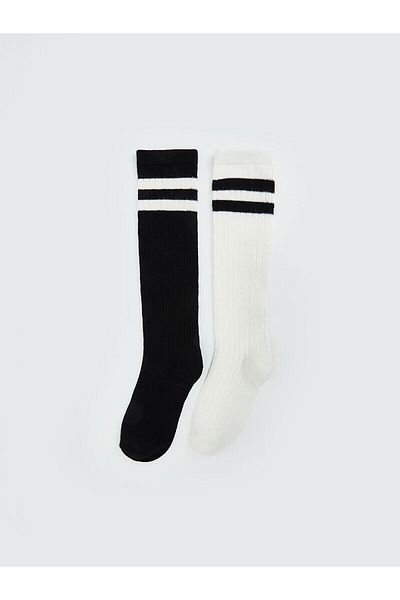 LC Waikiki Striped Girl's Knee Socks 2 Pack