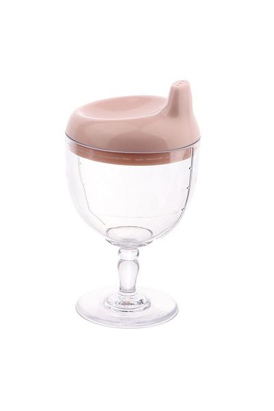 OEM Transparent Plastic Cup with Foot for Children, 14 x 7.7 cm, with Spill-Proof Spout, + 3 Years, F