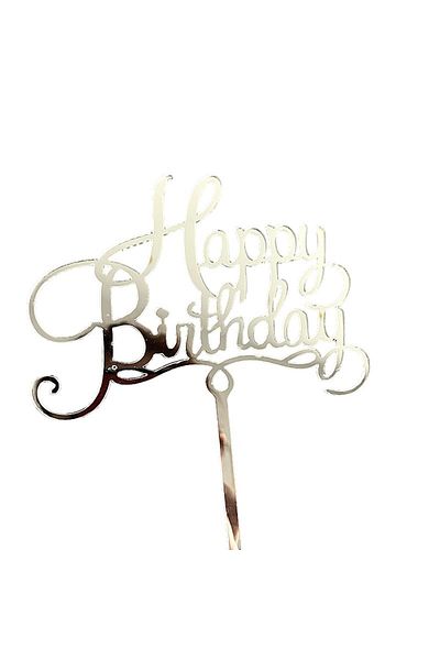 OEM Happy Birthday Cake Topper Decoration, Anniversary Theme, 10 cm