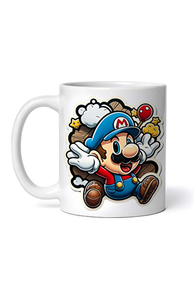 OEM Cană albă personalizată, Mario Bross On The Run, Inovatix®. 330 ml