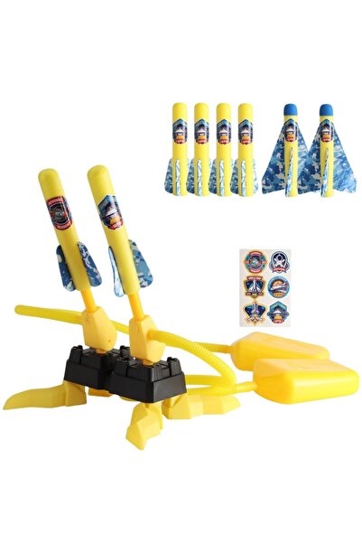 Flippy Toy for Children, Flippy, Foot Rocket Launcher, Two Launchers, 6 Rockets without Lights, 45x18 cm, Y
