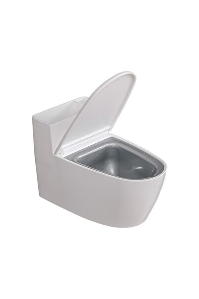 Flippy Flippy Creative Ashtray, Toilet Shape, White Lid, 12.5 x 10 x 8 cm, White, model 2