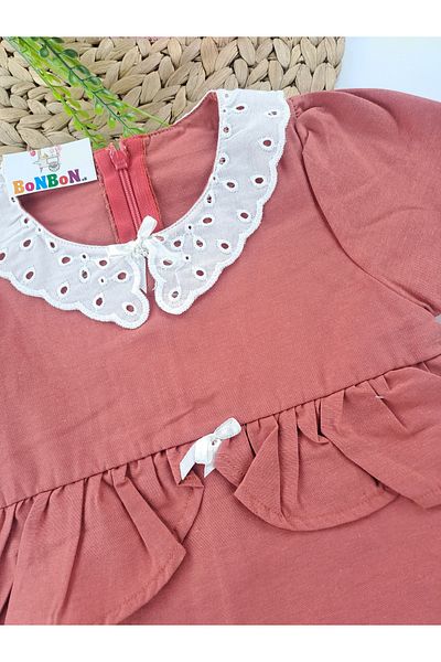 Butik Rochie pentru fete cu guler din dantela Roz Verde Opțiuni de culoare