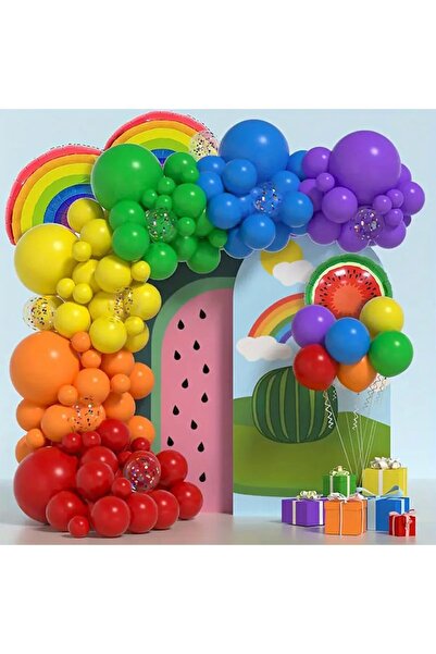 Flippy Decorative Party Balloons - Arch MIX Set of 107, Rainbow Multicolor