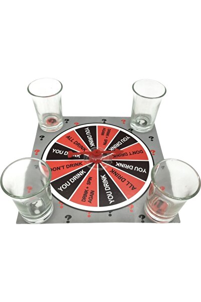 Flippy Flippy Board Game, 4 Shot Glasses, Lucky Roulette, Parties, 17x17x7.5 Cm, ​​+18 Years