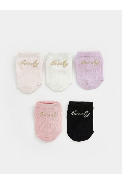 LC Waikiki Printed Baby Girl Booties Socks Pack of 5