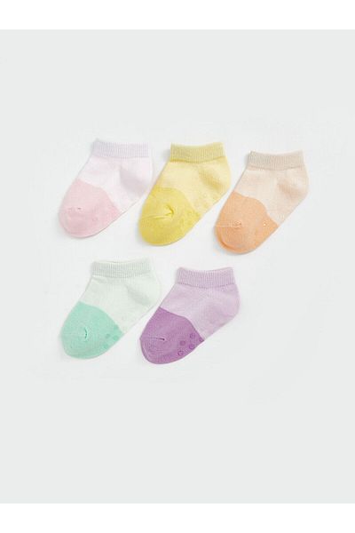 LC Waikiki Color Blocked Baby Girl Booties Socks 5 Pack