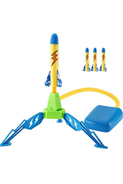 Flippy Jucărie Copii Flippy, Lansator de Rachete cu Piciorul, 3 Rachete cu Lumini, 40.5 cm, Multicolor