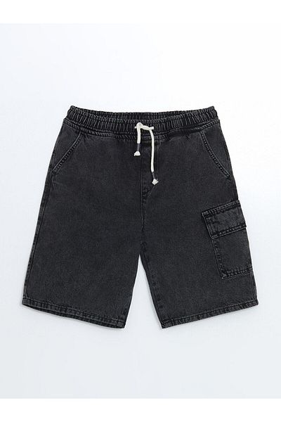LC Waikiki Boy's Cargo Jean Shorts with Elastic Waist