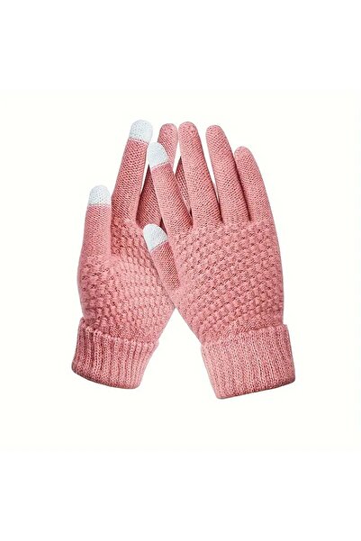 Flippy Mănuși de damă, cu rabat, funcție ecran tactil, material acrilic tricotat, manșetă elastică, interior din fleece