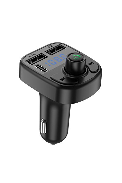 Flippy Car Charger with MP3 Player, Flippy, Bluetooth 5.0, 5V, 2 x USB, Type-C, Black