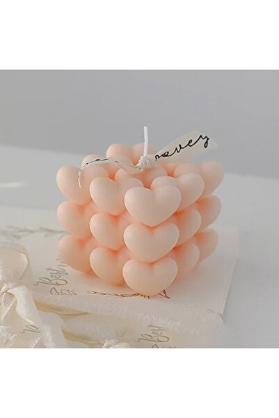 OEM Decorative Scented Candle Abstract Heart Cube Pattern, Candles for Various Occasions, 6