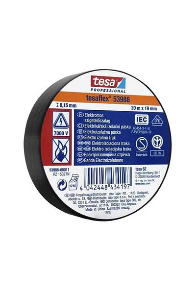 Tesa TESA PROFESSIONAL TESAFLEX insulating tape 15mm x 20m 7000V black