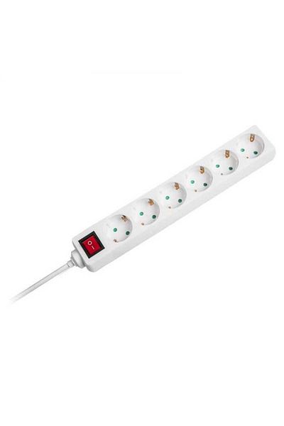 OEM Extension cord 6 sockets with switch 1.5m 3G1.5mm2 white V-TAC SKU-8768