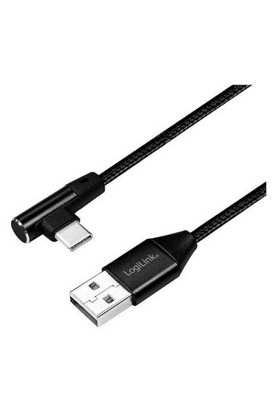 LogiLink USB 2.0 A male - USB Type C male angled cable 1m black LOGILINK CU0138
