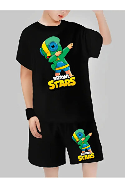 AEMİ Dečije Brawl Stars Štampano šortsevi T-shirt Gornji i donji deo 100% pamuk