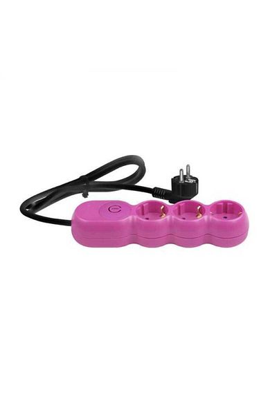 OEM Electrical extension cord 3G1.5 pink 3 sockets 5m with switch RZ3115N05 Wconn