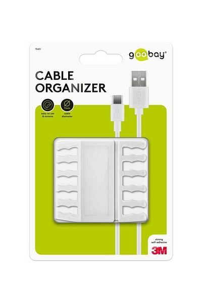 goobay Goobay 5-slot cable management clips set of 2 white