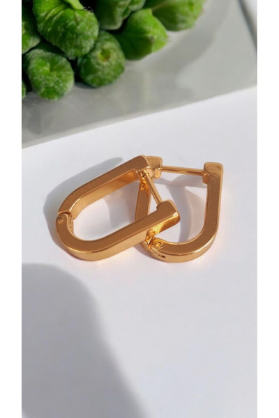 İNİTİUM Stainless Steel Gold U Earrings