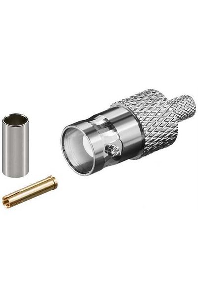 goobay BNC male plug crimp coupler for RG58/U cable with gold pin 50 ohm