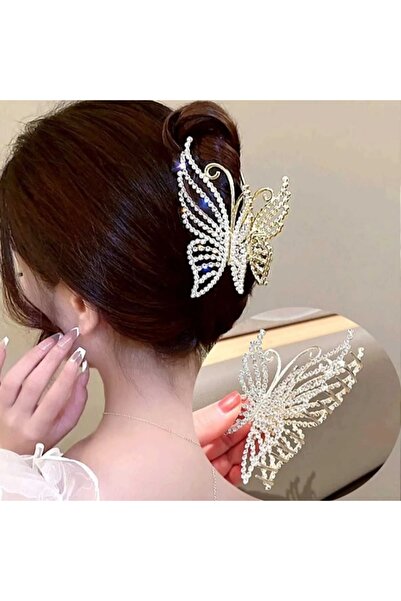 İNİTİUM Metal Clasp Stone Butterfly Buckle