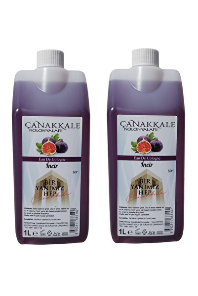 ÇANAKKALE kolonyaları 2 Adet Incir Kolonyası -litrelik - Korumalı Kapak - Yen...