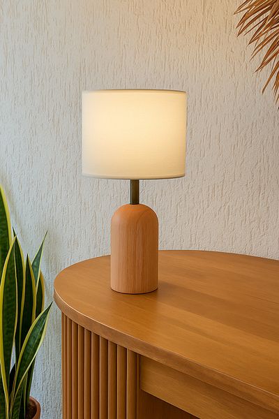 ESLENTA Wooden and Fabric Cylinder Atum - Stylish Designed Lampshade
