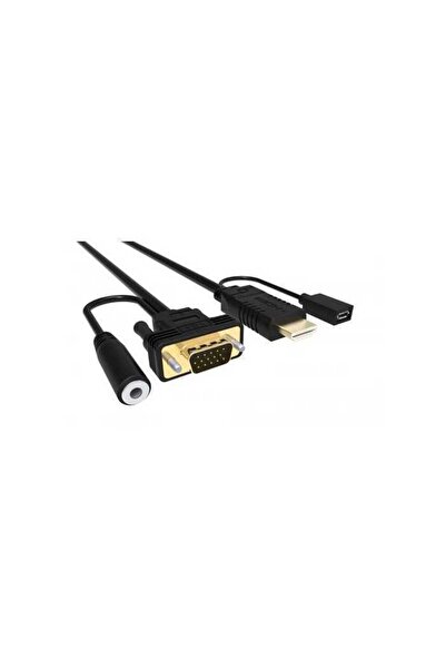 Well Cablu HDMI cu chip la VGA cu audio si alimentare micro USB 1.8m