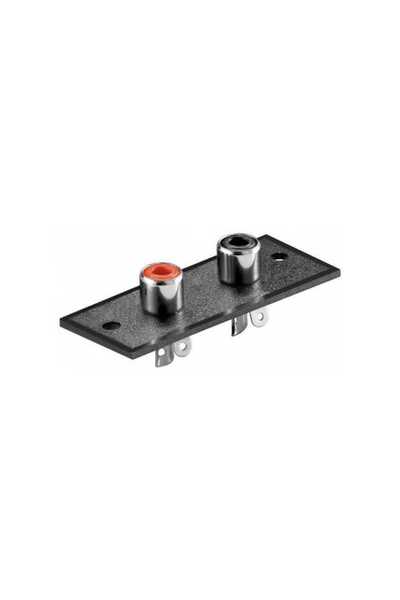 goobay Mufa 2x RCA mama montabil pe panou rosu-negru