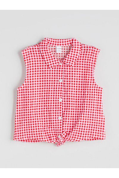 LC Waikiki Lcw Kids Pink Plaid Girl's Shirt and Skirt 2 Pcs