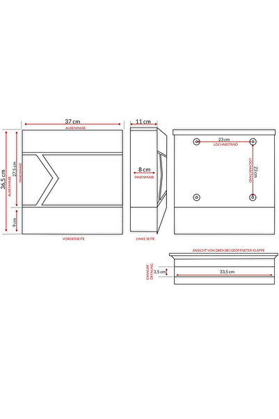 Deuba Γραμματοκιβώτιο, μοντέρνος σχεδιασμός, ανοξείδωτο ατσάλι, 2 κλειδιά, πρ...