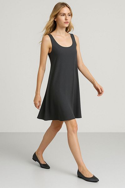 EFFE A-Line Cotton Thick Strap Tank Dress