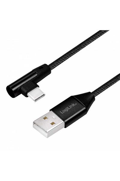 LogiLink Cable USB 2.0 A male plug - USB Type C male plug angled 0.3m LOGILINK CU0137