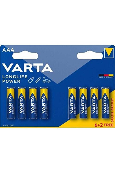 Varta Longlife Power Aaa Lr03 – Set 8 Baterii Alcaline 1,5 v, Blister