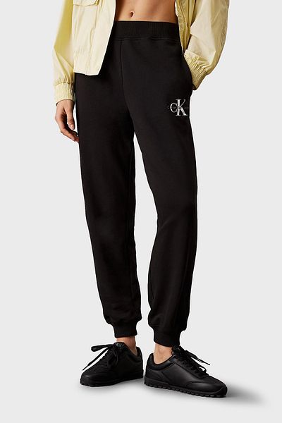 Calvin Klein Pantaloni slim din bumbac cu picior cu nervuri J20J225