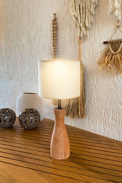 ESLENTA Cylinder Head and Wooden Leg Modern Lampshade Aurora