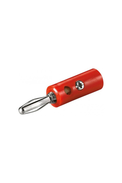 goobay 4mm male banana plug with red plastic screw