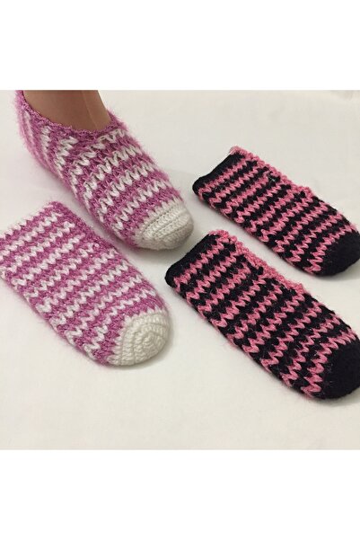 PİNA HEDİYELİK AKSESUAR EL ÖRGÜSÜ PATİK 2 ÇİFT TIĞ İŞİ ÇEYİZLİK PATİK EL İŞİ ...