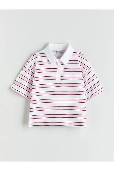 LC Waikiki Lcw kids mixed polo collar girl crop t-shirt