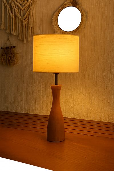ESLENTA Wooden and Fabric for Home Decoration - Cylinder Lampshade