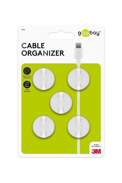 goobay Cable organizer set 5 pcs white Goobay