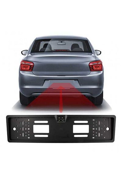 CarGuard Camera + parking sensor on license plate holder Carguard SP009