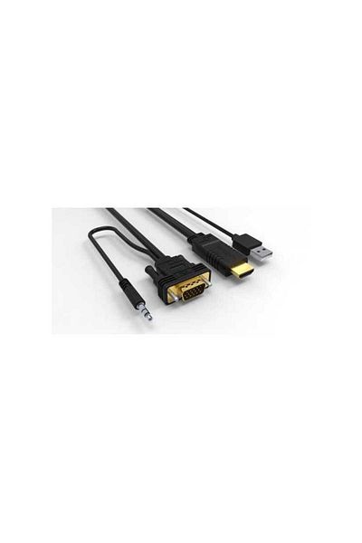 Well Cablu HDMI cu chip la VGA cu audio si alimentare USB 1.8m