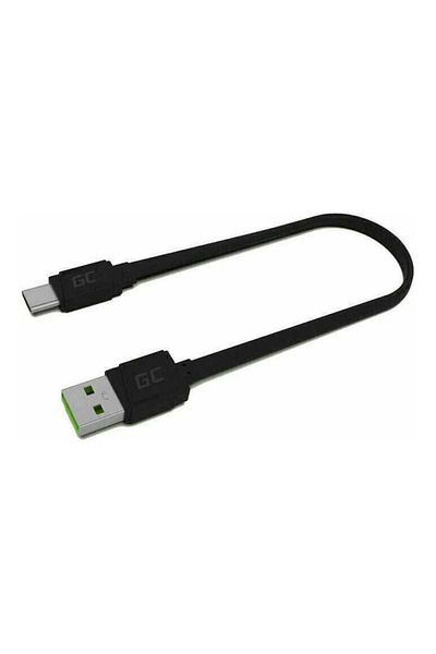 OEM Cablu USB 2.0 A mufa - USB type C mufa 0.25m plat negru Green Cell KABGC03
