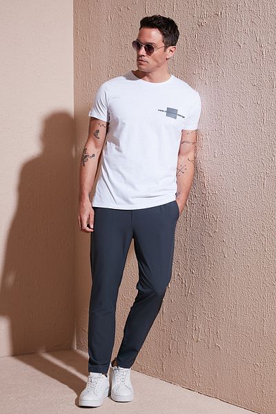 Buratti Stretch Regular Fit Normal Waist Straight Leg Jogger Pants Men's Trousers Cf25617801