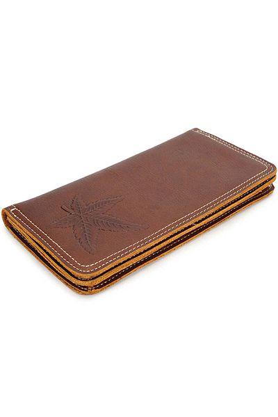 JOLAR. Men's slim genuine leather wallet with card slots JOLAR. Dark brown