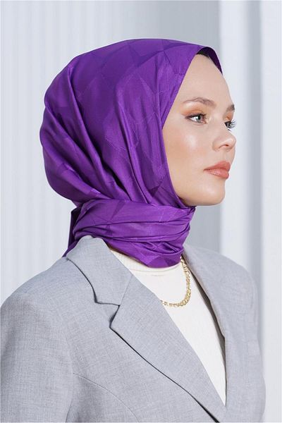 Loryan Floş Jacquard Cupra Plum Shawl
