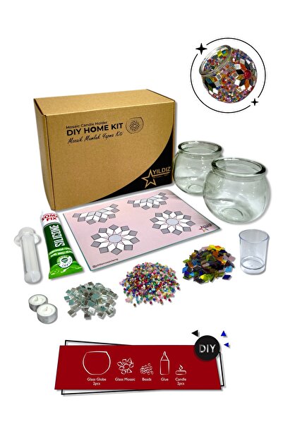 DIY Mozaik Mumluk Yapma Kiti | Mosaic Candle Holder D.I.Y. Home Kit | Make Yo...